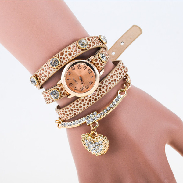 free shipping 2015 new fashion women dress watches leather strap watch wristwatches ladies quartz women long chain luxury