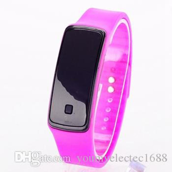 50pcs Sports Wrist Watches Led Digital Display Touch Screen Watch Rubber Belt Silicone Bracelet Watch Free Shipping