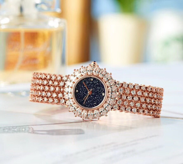 AAA quality Full diamond Rose gold women watch wq quartz High quality wholesale luxury fashion brand new Stainless steel womens watches