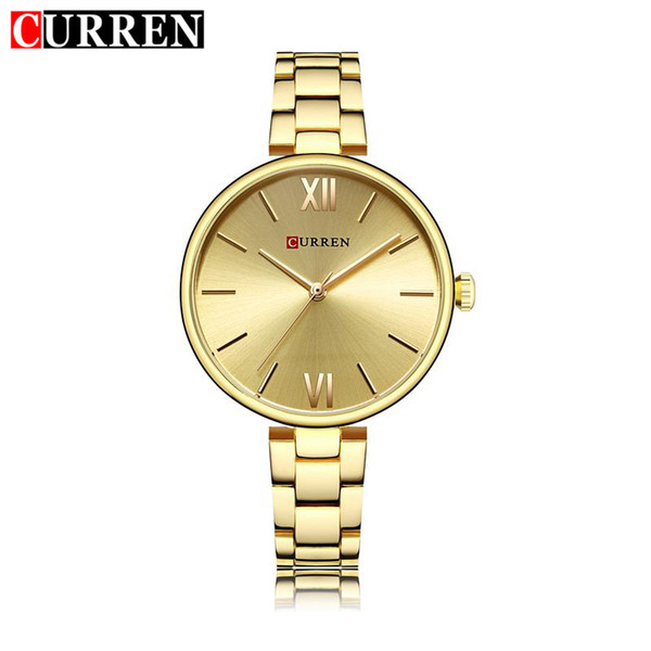 CURREN Brand Business Women Watches Luxury Watch Rose Gold Women Quartz Clock Creative Wood Pattern Dial Fashion Wristwatch 9017