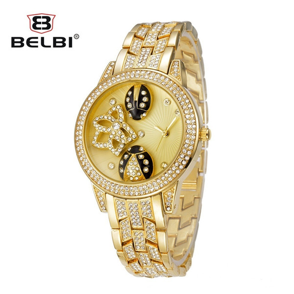 Luxury full drill Korean version 3D insect print fashion quartz watches