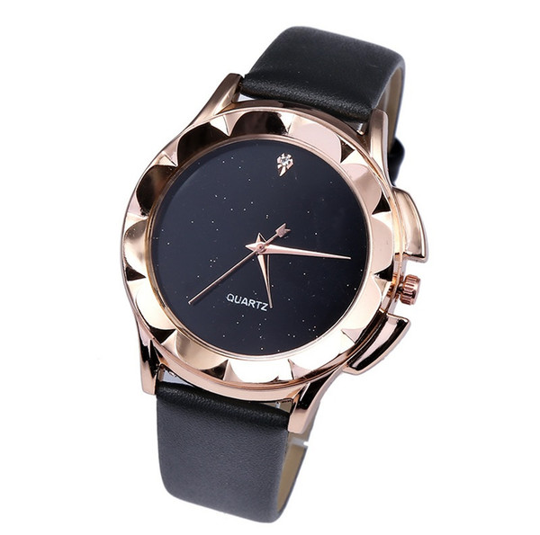 New Best Cheap Price Star Minimalist Fashion Watches For Lovers Leather Strap Lady Hours Watch wholesales