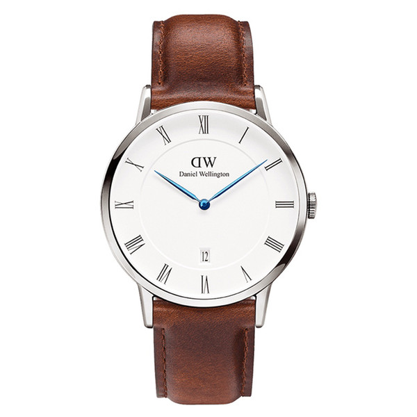Daniel Wellington Dapper Mens 38mm Watches Genuine Leather Blue Pointer With Automatic Date Fashion Luxury Womens 34mm Wristwatches Gift