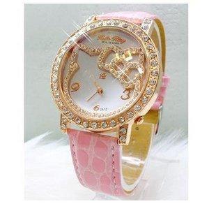 Wholesale quartz watch,holiday sale Fashion charming shiny crystal hello kitty Watch Children women ladies Dress quartz wrist Watch