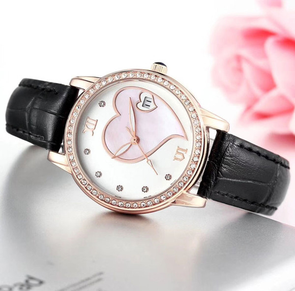 Fashion brand women Rhinestone watches luxury Bling Diamond bezel dress Quartz watch Auto Date For Ladies Valentine Gift Wtach Wholesale
