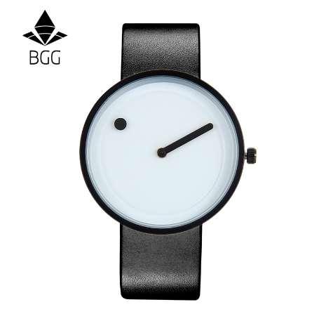 BGG Minimalist style creative wristwatches Women Men new design Dot and Line simple stylish quartz fashion watches Clock Hour
