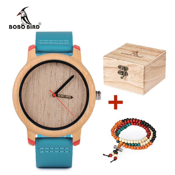 BOBO BIRD Timepieces Bamboo Watches for Men and Women Luxury Quartz Wristwatches with Leather Straps In Wooden Gifts Box