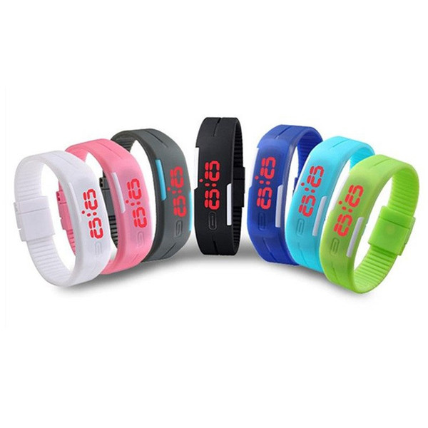 candy color New LED touch wristwatch hand ring bracelet watch boy girl fashion sport digital watch