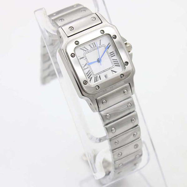 Wholesale - Luxury Brand White Roman Number Dial Limited Populor Quartz Watch New Quality women stainless steet Watches