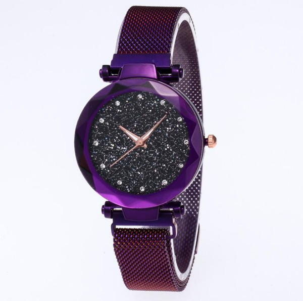 Women's watch Korean version of simple fashionable starry iron absorbing Milan net band Watch free shipping