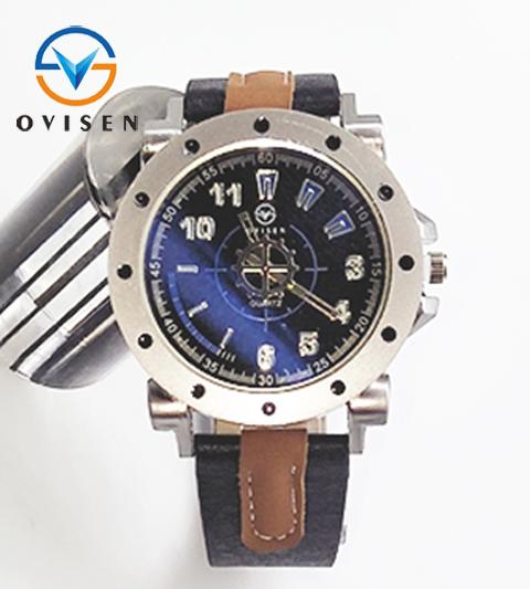 Factory direct blue glass three eyelids with men's watch gift wholesale fashion men's male explosion