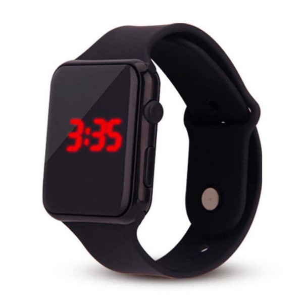 DHL Apple LED Watch plastic strap LED electronic watches men women couples sports Watches Date Bracelet Candy Color Digital Wristwatch