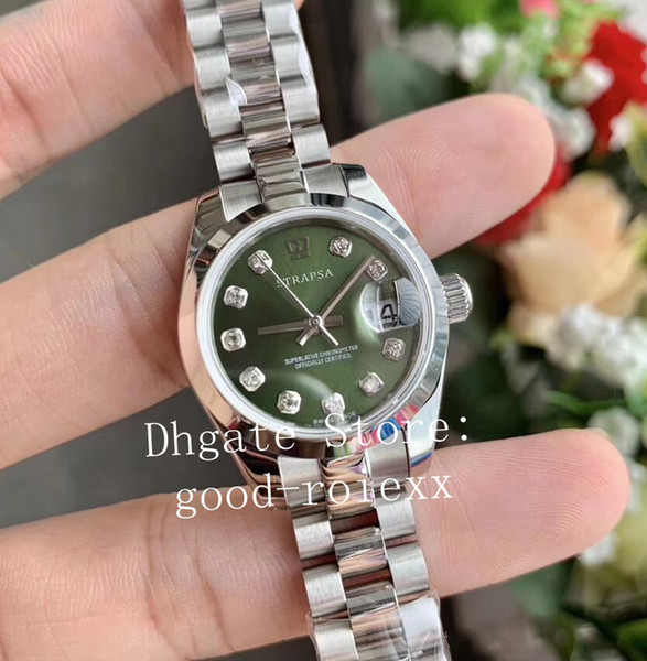 Top 28mm Green Diamond Automatic 2671 Eta Watches Women's Watch 279161 Steel Ladies 279171 Wf Factory 279160 Date just 279165 Wristwatches