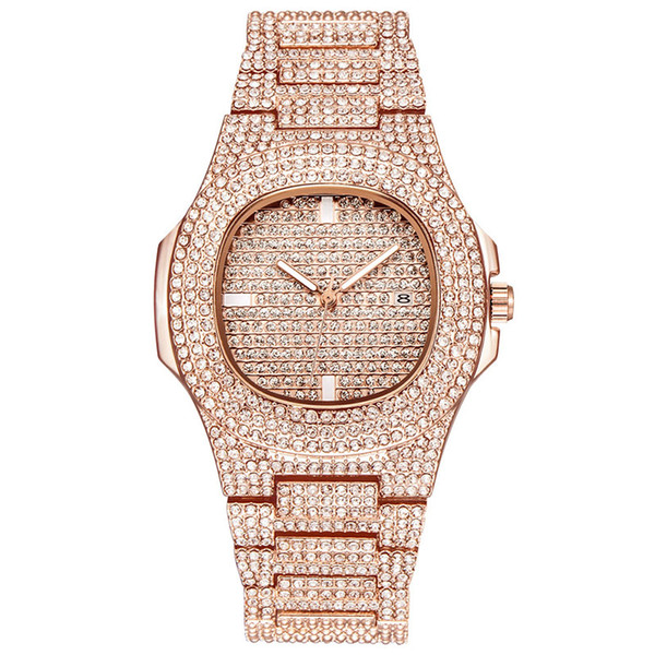 New Luxury Women Watch Diamonds Quartz Lady Stainless Steel Brand Watches Rhinestone Rose Gold Wristwatches Clock Gifts Relogio Feminino