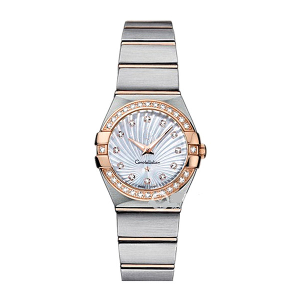 Luxury Women Dress Watches 28mm Elegant Stainless Steel Rose Gold Watches High Quality Lady Rhinestone Quartz Wristwatches