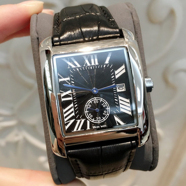 2019 TOP Fashion Luxury Man/Women black leather Watch nice designer Stainless Steel Sexy Lady Watch High Quality Quartz Clock drop shipping