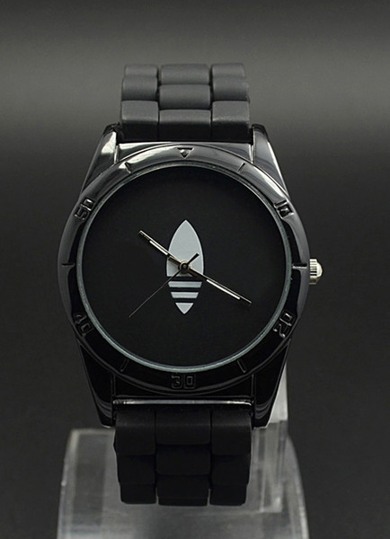Fashion Women Men's Unisex clover 3 Leaves leaf style Silicone Strap Analog Quartz watch AD01