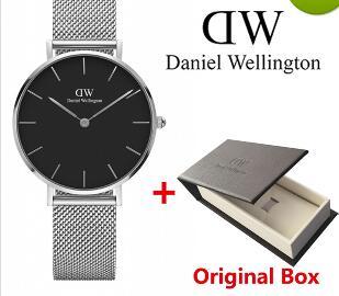 BOX Ship top luxury table Daniel women men Wellington's fashion Lovers women steel mesh gold mens watches montre femme relojes