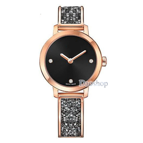 New fashion watches luxury brand Swarovski women's watch steel strap diamond watch casual business quartz clock Montre Femme