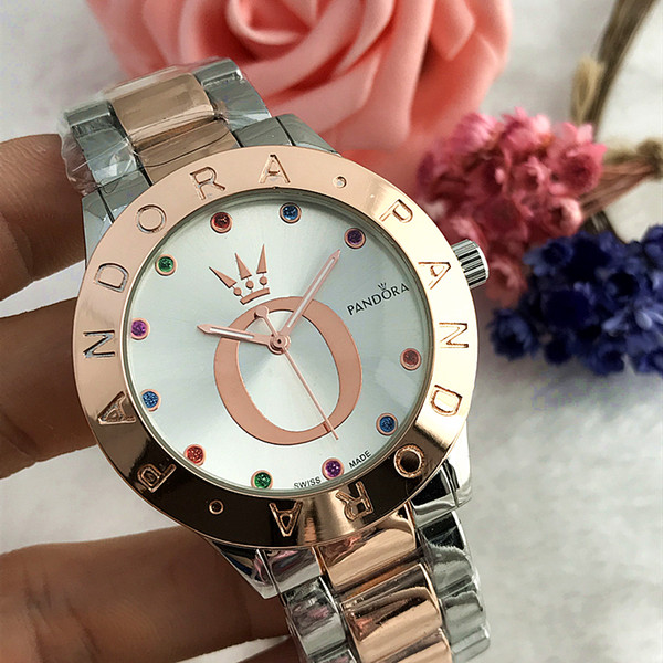 Fashion men's sports watch Men's women's fashion quartz watch Pando fashion color diamond engraved