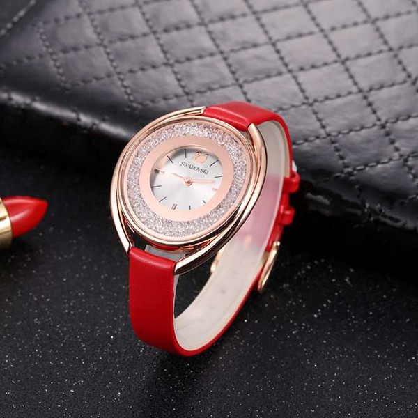 2019 trend fashion women's watches famous brand Swarovski women's watches noble oval dial diamond watch relogios femininos Women's gift