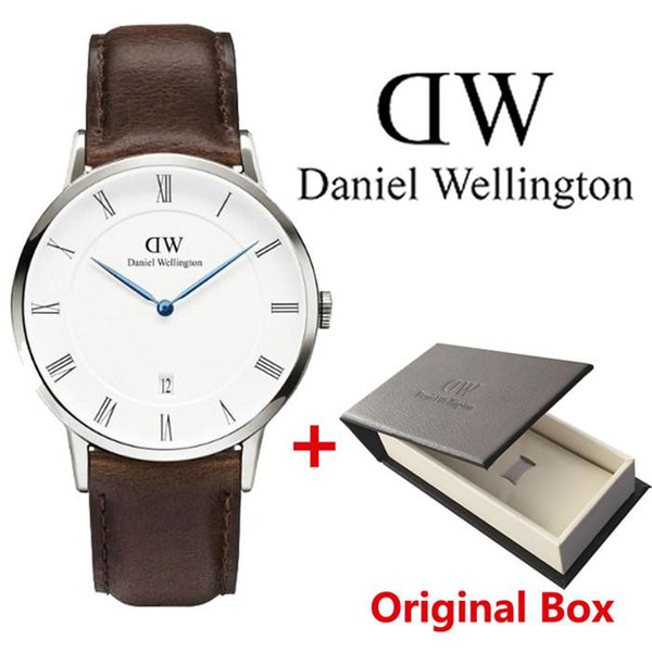 2019 new fashion DW quartz watch leather strap automatic date business casual brand men Daniel Wellington watch