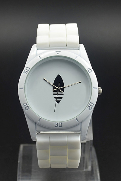 Fashion Women Men's Unisex clover 3 Leaves leaf style Silicone Strap Analog Quartz Wrist watch AD01