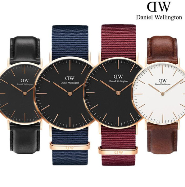 Mens womens Daniel-Wellington watches 40mm Men watches 36 Women Watches D-W Luxury fashion Quartz Watch Female Clock Relogio Montre Femme