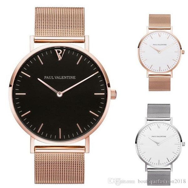 Top luxury brand rose gold quartz watch men's casual Japanese quartz watch stainless steel mesh with ultra-thin clock ladies watch