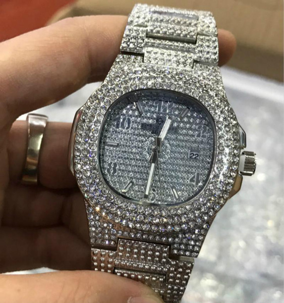 2018 Men Watch automatic Luxury Brand Full Diamond Lovers' Watches Rose Gold Wrist Watch Male Clock Fashion Women Wristwatch