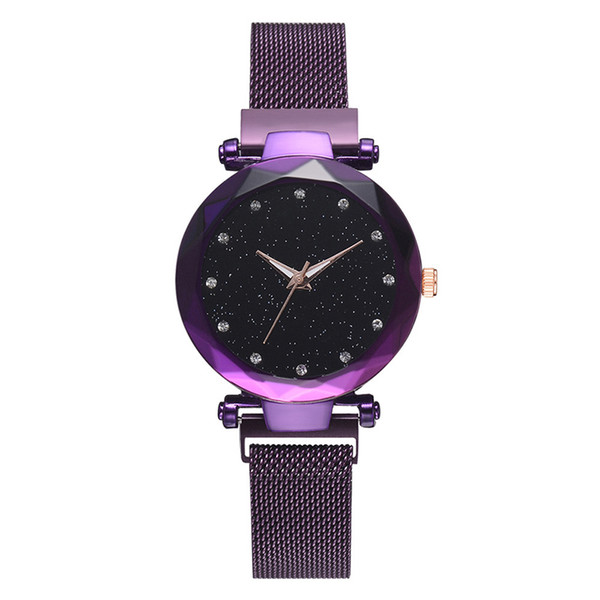 Modern Brand Women Luxury Watch Stainless Steel Mesh Designer Watches Ladies Starry Sky Quartz Wristwatches Clock Gifts