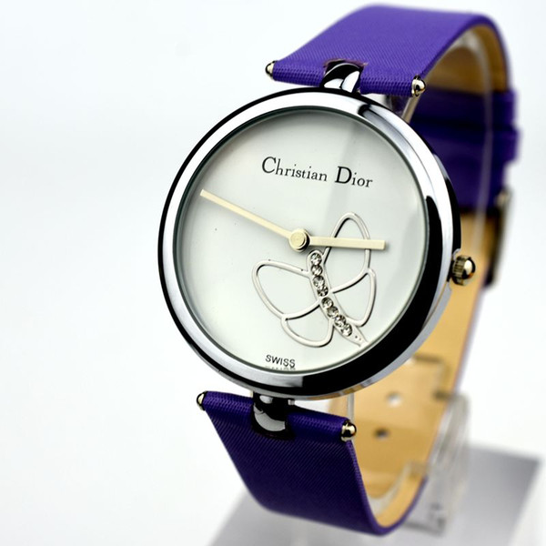 AAA latest explosion brand designer ladies fashion watch hot women's 5 color leather strap butterfly face luxury brand ladies watch fashion