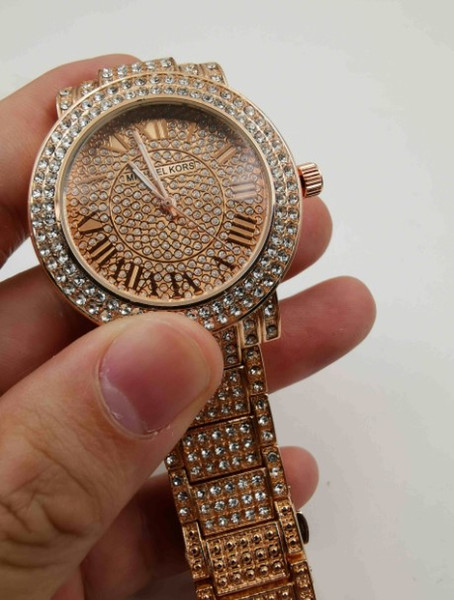 New Luxury Women Watch Diamonds Quartz Lady Stainless Steel Brand Watches Rhinestone Rose Gold mk Wristwatches Clock Gifts Relogio Feminino
