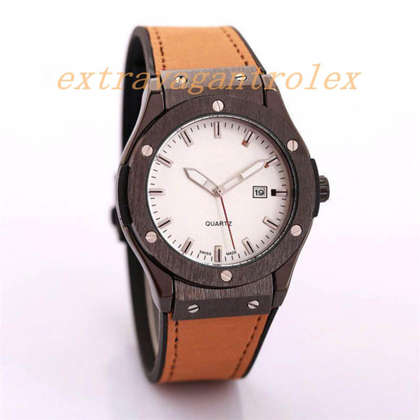 Best selling sleek minimalist classic design calendar quartz men's watch leather sandwich silicone strap fashion men's watch