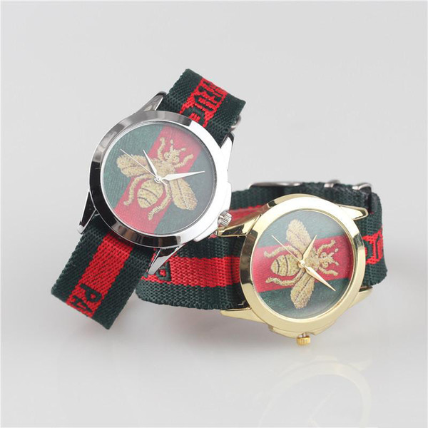Little Bee Brand Watch Tiger Snake Quartz Leather Canvas Watch Sport Classic Fashion Style Clock Fashion Couple Watch Relogio Masculino