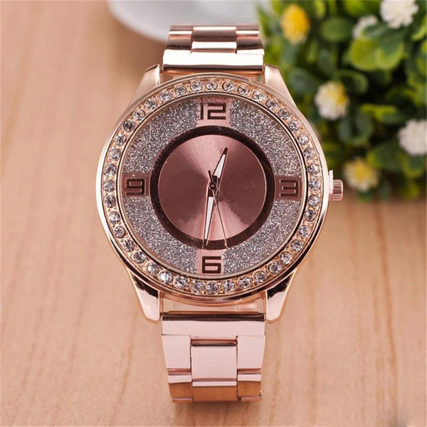 Luxury M Brand Fashion Casual Ladies Watch Women Rhinestone Watches Dress Rose Gold Quartz Female Clock Montre Femme Relojes Mujer