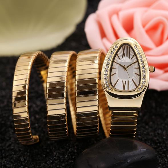 2018 latest fashion diamond snake female steel watch quartz watch west tiecheng movement stainless steel watchband