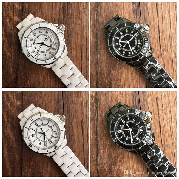 Luxury HOT Lady White/Black Ceramic Watches High Quality Quartz Wristwatches For Women Fashion Exquisite Women