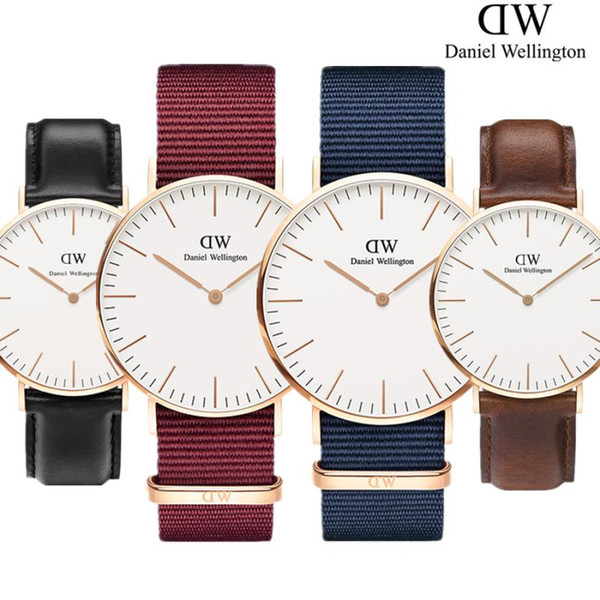 New Mens womens Daniel-W watches 40mm Men watches 36 Women Watches Luxury fashion Quartz Watch Female Clock Relogio Montre Femme