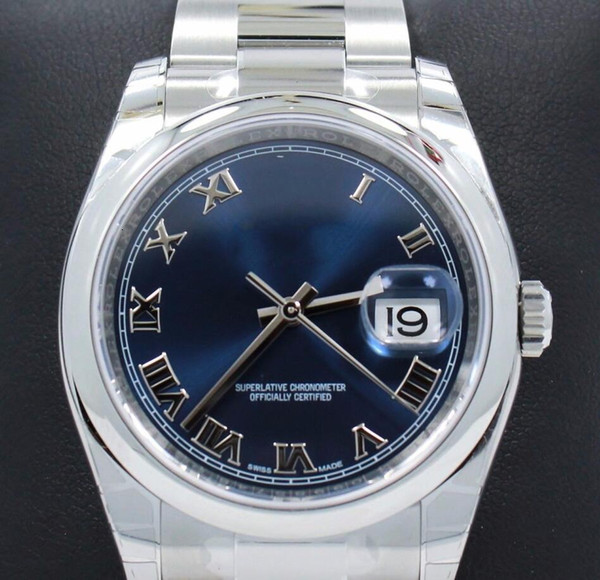Luxury High Quality Datejust 116200 36mm Perpetual Blue Roman Dial Ladies Automatic Movement Watch Brand New Fashion Womens Watches