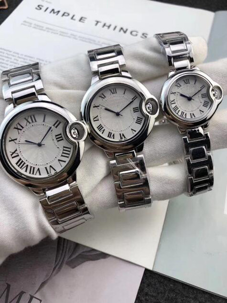 2018 Fashion Watches 42mm/35mm/28mm CAR BALLON men women Quartz movement stainless steel Roman numeral dial Couple watch Wristwatches