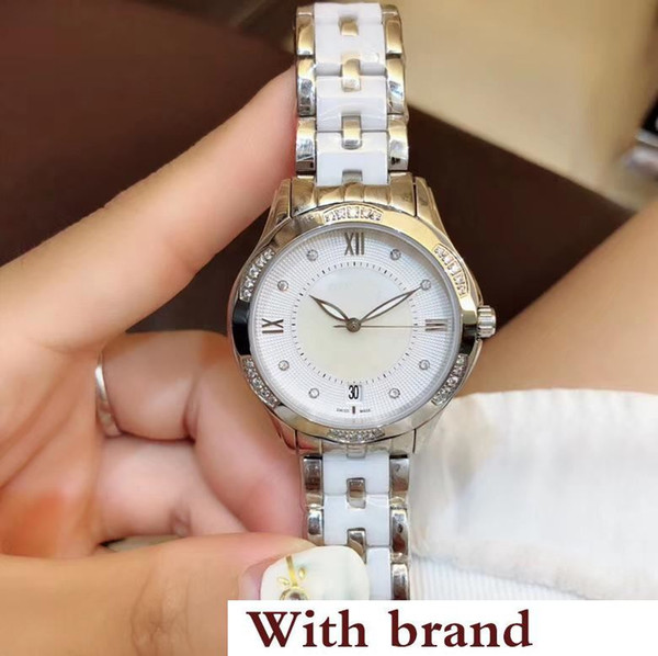 New Style Top Quality Chal Quartz Movement Ceramic Crystal Dial White Dial Women Watch Ceramic Band Free Shipping