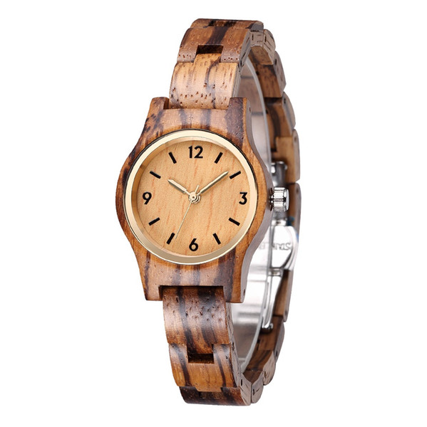 Hot Selling Luxury Ladies Wooden Watches Small Girl Wood Wristwatches Minimalist Female Clock