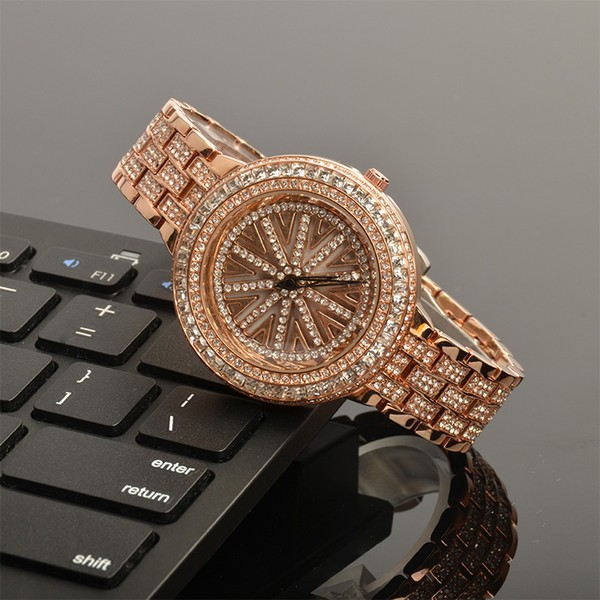 New Designer 5 Colors Full Crystal diamonds Quartz Watch with box Shining Luxury Watches for Women best gift