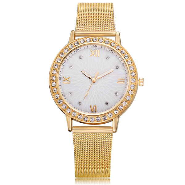 Watch Fashion Diamond Women's Mesh Belt Watch Women's Mesh Belt Watch