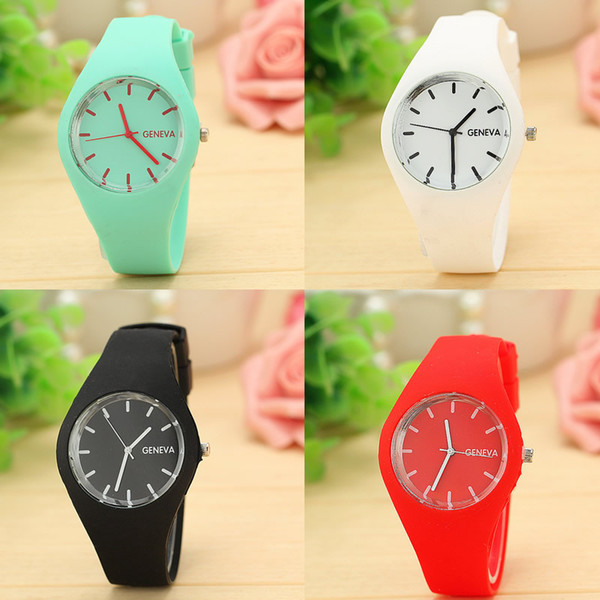 2017 Newest Fashion Geneva Watches Colorful Jelly Women Dress Watch Men Casual Silicone Band Quartz Wristwatch Relogio Feminino