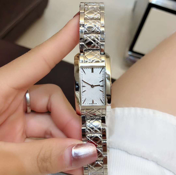 Elegant Ladies Personality Square Watch Imported Quartz Watch White Dial 26*30MM Sapphire Glass 316 Stainless Steel Watchband Ladies Watch