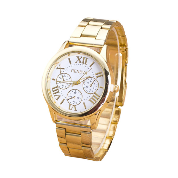 Fashion Women Watch Roman Numerals Female Clock Stainless Steel Classic Round Dial Gold Quartz Wrist watches Relogio feminino