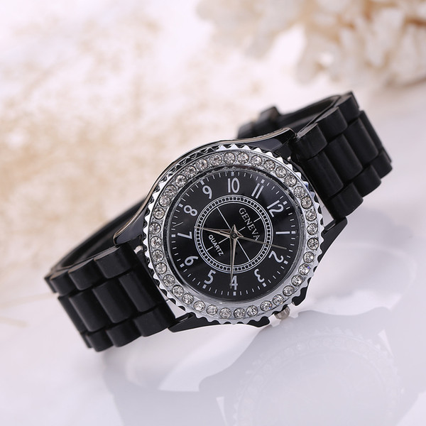 wengle 2017 GENEVA Ms fashion Silica gel Diamond student quartz Watch