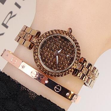 Elegant Women Dress Watches Purple Crystal Stainless steel Wristwatches Ladies Quartz Watch female relogio masculino 2017 New Fashion